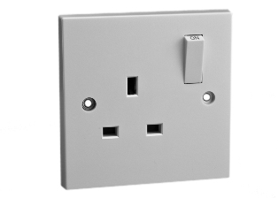 BRITISH, UNITED KINGDOM 13 AMPERE-250 VOLT OUTLET (86mmX86mm) Size), BS 1363 TYPE G SOCKET (UK1-13R), ON/OFF DOUBLE POLE SWITCH, SHUTTERED CONTACTS, 2 POLE-3 WIRE GROUNDING (2P+E). WHITE. 

<BR> <font color="yellow"> Notes:</font>
<BR><font color="yellow">*</font> Weatherproof cover available # 74790-A (IP55 rated), Cover accepts & closes over down angle plugs (Not all plug variations).  
<BR><font color="yellow">*</font> Weatherproof enclosure available # 74790-B1 (IP66 rated), Cover closes & locks over down angle plugs (Not all plug variations). <BR><font color="yellow">*</font> European wall boxes. Use # 72350X47D, # 72350X35D, # 72350-F, # 72360, # 72360-RED.
 
 