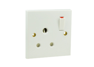 SOUTH AFRICA 15 AMPERE-250 VOLT OUTLET (86mmX86mm SIZE), <font color="yellow"> TYPE M </font> SANS 164-1, BS 546, (UK2-15R), SHUTTERED CONTACTS, SINGLE POLE ON/OFF SWITCH, 2 POLE-3 WIRE GROUNDING (2P+E). WHITE.

<br><font color="yellow">Notes: </font>
<br><font color="yellow">*</font><font color="yellow">Panel Mount, Flush mount, Surface Mount. </font> 
<br><font color="yellow">*</font> European / International wall boxes = Use # 72350X47D, # 72350X35D, # 72350-F, # 72360 series.
<br><font color="yellow">*</font> Weatherproof Enclosure / Covers = # 74790-B1 (IP66 rated), # 74790-A (IP55 rated), # 74790 (IP13 rated).
<BR><font color="yellow">*</font> Accepts South Africa type M 15A/16A- 250 Volt plugs.
  <br><font color="yellow">*</font> South Africa power cords, outlets, GFCI-RCD receptacles, sockets, plug Adapters listed below in related products. Scroll down to view.
