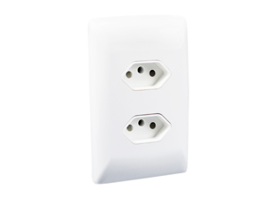 SOUTH AFRICA 16 AMPERE-250 VOLT DUPLEX OUTLET, SANS 164-2 <font color="yellow"> TYPE N </font> (SA1-16R), SHUTTERED CONTACTS, 2 POLE-3 WIRE GROUNDING (2P+E), SCREW TERMINALS. WHITE. SABS APPROVED. 

<br><font color="yellow">Notes: </font> 
<br><font color="yellow">*</font> Mounts on American / South Africa 2x4 wall boxes.
<br><font color="yellow">*</font> Effective January 2018 all new South Africa electrical installations shall include a minimum of one outlet complying with South Africa Standard SANS 164-2. Outlet accepts South Africa SANS 164-2 type N (3 pin), SANS 164-5 (2 pin) plugs and type C (2 pin) "Europlugs".
<br><font color="yellow">*</font> Plugs, power cords, sockets, switches, mounting frames and wall plates are listed below in related products. Scroll down to view.