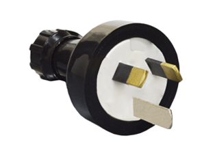AUSTRALIA, NEW ZEALAND PLUG, 10 AMPERE-240 VOLT TYPE I PLUG, AS/NZS 4417 (RCM), AS/NZS 3112, (AU1-10P), REWIREABLE POWER PLUG, 2 POLE-3 WIRE GROUNDING (2P+E). BLACK.

<br><font color="yellow">Notes: </font> 
<br><font color="yellow">*</font> Plug mates with 10 Ampere, 15 Ampere, 20 Ampere Australian, New Zealand outlets, receptacles, connectors.
<br><font color="yellow">*</font> Terminal screw torque = 0.6Nm
<br><font color="yellow">*</font> Related plugs, outlets, GFCI sockets, power cords, power strips, adapters listed below. Scroll down to view.
