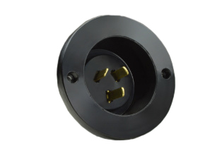 AUSTRALIAN / NEW ZEALAND 10 AMPERE-250 VOLT PANEL MOUNT INLET (AU1-10P) ( AS/NZS 3112), 2 POLE-3 WIRE GROUNDING (2P+E). BLACK. 

<br><font color="yellow">Notes: </font> 
<br><font color="yellow">*</font> Panel mount inlet accepts Australia, New Zealand 20A, 15A, 10A In-line connectors.
<br><font color="yellow">*</font> Australia, New Zealand plugs, connectors, outlets, GFCI (RCD) sockets, power cords, adapters listed below in related products. Scroll down to view.
