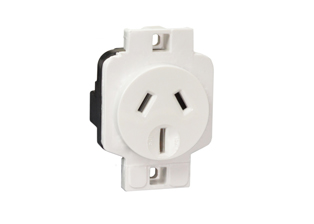 AUSTRALIA / NEW ZEALAND 15 AMPERE-250 VOLTS TYPE I  PANEL MOUNT OUTLET (AS/NZS 3112) (AU2-15R), 2 POLE-3 WIRE GROUNDING (2P+E). WHITE.

<br><font color="yellow">Notes: </font> 
<br><font color="yellow">*</font> Outlet accepts 15 Ampere, 10 Ampere Australia / New Zealand plugs.