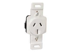 AUSTRALIA / NEW ZEALAND 15 AMPERE-250 VOLTS TYPE I POWER OUTLET (AS/NZS 3112) (AU2-15R), WALL BOX MOUNT, 2 POLE-3 WIRE GROUNDING (2P+E). WHITE. 

<br><font color="yellow">Notes: </font> 
<br><font color="yellow">*</font> Vertical mount on American 2x4 wall boxes, surface mount on #84225-AR, #74225 wall boxes.
<br><font color="yellow">*</font> Australia TUV Approved building wire/cable #<a href="https://internationalconfig.com/icc6.asp?item=CNCP07AA002">CNCP07AA002</a>.
<br><font color="yellow">*</font> Outlet accepts 15 Amp, 10 Amp Australian, New Zealand plugs.
<br><font color="yellow">*</font> Mating wall plates, weatherproof covers are listed below in related products. Scroll down to view.
 