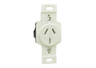 AUSTRALIA / NEW ZEALAND 20 AMPERE-250 VOLT TYPE I POWER OUTLET (AS/NZS 3112) (AU3-20R), WALL BOX MOUNT, 2 POLE-3 WIRE GROUNDING (2P+E). WHITE. 

<br><font color="yellow">Notes: </font> 
<br><font color="yellow">*</font> Vertical mount on American 2x4 wall boxes, surface mount on #84225-AR, #74225 wall boxes.
<br><font color="yellow">*</font> Australia TUV approved building wire/cable #<a href="http://internationalconfig.com/icc6.asp?item=CNCP07AA002">CNCP07AA002</a>.
<br><font color="yellow">*</font> Outlet accepts 20 Amp, 15 Amp, 10 Amp Australian, New Zealand plugs.
<br><font color="yellow">*</font> Mating wall plates, weatherproof covers are listed below in related products. Scroll down to view.









 