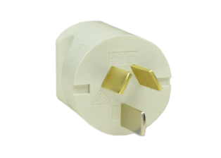 AUSTRALIA / NEW ZEALAND 20 AMPERE-240 VOLT TYPE I PLUG AS/NZS 4417(RCM), AS/NZS 3112, (AU3-20P), IP2X RATED, 2 POLE-3 WIRE GROUNDING (2P+E). WHITE.

<br><font color="yellow">Notes:</font> 
<br><font color="yellow">*</font> Mates with Australian / New Zealand 20A-240V outlets / connectors only.
<br><font color="yellow">*</font> Applications = Industrial / Commercial Equipment.
<br><font color="yellow">*</font> Scroll down to view related products. 

