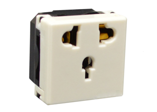 INTERNATIONAL MULTI-CONFIGURATION 10 AMPERE 250 VOLT TYPE A, B, I, O, MODULAR OUTLET, 36mmX36mm SIZE, 2 POLE-3 WIRE GROUNDING (2P+E). IVORY.

<br><font color="yellow">Notes: </font> 
<br><font color="yellow">*</font> Outlet accepts Thailand (Type O, TIS 166-2549), American (NEMA 5-15P), China (CH1-10P), Australia (AU1-10P), Argentina (AR1-10P) plugs (2P+E) and (2P) non-grounding American, China, European, Australian, *Argentina plugs.
<br><font color="yellow">*</font> *Argentina plugs have a reverse "L/N" wiring sequence. Plug polarity may not be maintained.
<br><font color="yellow">*</font> Mounts on American 2x4, 4x4 wall boxes or panel mount. Surface mounts on wall boxes #74225, #84225-AR.
<br><font color="yellow">*</font> Mounts in "12", "3", "6", "9" clock hour positions on wall plates / mounting frames.
<br><font color="yellow">*</font> Mating wall plates / mounting frames, GFCI outlets, PDU power strips, circuit breaker, switch, plug adapters are listed below in related products. Scroll down to view.




 