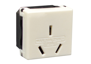 CHINA 10 AMPERE 250 VOLT MODULAR OUTLET, 36mmX36mm SIZE, GB 2099-1, GB 1002 TYPE I (CH1-10R), 2 POLE-3 WIRE GROUNDING (2P+E). IVORY. 

<br><font color="yellow">Notes: </font> 
<br><font color="yellow">*</font> Outlet accepts 10A-250V China (CH1-10P), Australia (AU1-10P), *Argentina (AR1-10P) plugs.
<br><font color="yellow">*</font> *Argentina (AR1-10P) plugs have reverse "L/N" wiring sequence. Plug Polarity may not be maintained.
<br><font color="yellow">*</font> Mounts on American 2x4, 4x4 wall boxes or panel mount. Surface mounts on wall boxes #74225, #84225-AR.
<br><font color="yellow">*</font> Mounts in "12", "3", "6", "9" clock hour positions on wall plates / mounting frames.
<br><font color="yellow">*</font> Mating wall plates / mounting frames, GFCI outlets, PDU power strips, circuit breaker, switch, plug adapters are listed below in related products. Scroll down to view.
