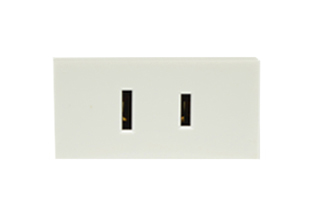 NEMA 1-15R, AMERICAN, ASIA, CHINA, THAILAND, S. AMERICA, SAUDI ARABIA, 15 AMPERE-127 VOLT MODULAR OUTLET, 22.5mmX45mm SIZE, SHUTTERED CONTACTS, IP20 RATED, 2 POLE-2 WIRE (2P), NON-GROUNDING. WHITE. 

<br><font color="yellow">Notes: </font> 
<br><font color="yellow">*</font> Accepts polarized and non-polarized NEMA 1-15P plugs.
<br><font color="yellow">*</font> Mounts on American 2X4 wall boxes, requires frame # 79170X45-N & # 79140X45-N wall plate (White, SS). 
<br> <font color="yellow">*</font> Mounts on American 4X4 wall boxes, requires frame # 79210X45-N & # 79215X45-N wall plate (White) & blank 79590X45.
<br><font color="yellow">*</font> Mounts on European wall boxes (60mm on center), requires frame # 79250X45-N & wall plate # 79266X45-N.
<br><font color="yellow">*</font> Surface mount insulated wall boxes # 680601X45 series. Surface mount Metal wall boxes # 79240X45 series.
<br><font color="yellow">*</font> Surface mount weatherproof, IP66 rated. Requires frame # 730091X45 & # 74790X45 wall box.
<br><font color="yellow">*</font> Panel mount frames # 79110X45, # 79110X45-ALU. <a href="http://www.internationalconfig.com/catalog_pages/pg94.pdf" style="text-decoration: none" target="_blank"> Panel Mount Instruction Guide</a>
<br><font color="yellow">*</font> Complete range of modular devices and mounting component options. <a href="http://www.internationalconfig.com/modular_electrical_devices.asp" style="text-decoration: none">Modular Devices Link</a>
 <br><font color="yellow">*</font> Wall plates, boxes, outlets, switches, modular GFCI/RCD and circuit breakers are listed below. Scroll down to view.
