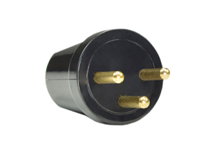 ISRAELI PLUG, 16 AMPERE-250 VOLT, (IS1-16P), SI 32, TYPE H PLUG, REWIREABLE PLUG, 2 POLE-3 WIRE GROUNDING. THERMOPLASTIC, IMPACT RESISTANT, MAX. O.D. CORD GRIP = 0.276". BLACK.