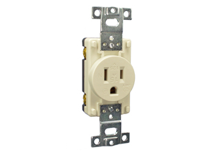 JAPAN 15 AMPERE-125 VOLT OUTLET, JIS C 8303 TYPE B (JA1-15R) NEMA 5-15R, IMPACT RESISTANT NYLON BODY, 2 POLE-3 WIRE GROUNDING (2P+E), BACK OR SIDE WIRED. IVORY. PSE, JET APPROVED.

<br><font color="yellow">Notes: </font> 
<br><font color="yellow">*</font> Outlet mounts on American 2x4 wall boxes. Mating wall plate #78503.
<br><font color="yellow">*</font> Outlet accepts 15A-125V American NEMA 5-15P, NEMA 1-15P plugs, Japan JA1-15P plugs. <font color="YELLOW"> Locking version available #78520-LK prevents accidental disconnects.</font>
<br><font color="yellow">*</font> Japan power cords, plugs, outlets, connectors are listed below in related products. Scroll down to view.





  
 