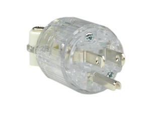 JAPAN 15 AMPERE-125 VOLT TRANSPARENT HOSPITAL GRADE PLUG, JIS C 8303 (JA1-15P), TYPE B, IMPACT RESISTANT, 2 POLE-3 WIRE GROUNDING (2P+E), TERMINALS ACCEPT 12/3, 14/3, 16/3, 18/3 AWG CONDUCTORS, 0.300-0.625" CORD GRIP RANGE. TRANSPARENT. 
<BR> PSE APPROVED.

<br><font color="yellow">Notes: </font> 
<br><font color="yellow">*</font> Screw terminal torque = 1.1Nm - 1.2Nm, Cord grip torque = 1.1Nm - 1.2Nm, Assembly screw torque = 0.5Nm.
<br><font color="yellow">*</font> Japan power cords, power strips, plugs, outlets, connectors listed below in related products. Scroll down to view.
