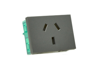 ARGENTINA 10A-250V MODULAR OUTLET, TYPE I (AR1-10R), 37mmX50mm SIZE, WALL BOX, PANEL, DIN RAIL MOUNT, 2 POLE-3 WIRE GROUNDING (2P+E). DARK GRAY.  Terminal screws torque = 0.8Nm 

<br><font color="yellow">Notes: </font> 

<br><font color="yellow">*</font> Outlet mounts on American 2x4 wall boxes. Requires frame # 84202-F & wall plate # 84702 (White).  Options: Dark Gray, Chrome.

<br><font color="yellow">*</font> Weatherproof Cover # 84202-WP, IP 55 rated, Mounts on American 2X4 Wall box or Panel Mount.   
  
<br><font color="yellow">*</font> Outlet mounts on American 4x4 wall boxes. Requires frame # 84203-F & wall plate # 84705 (White).  Options: Dark Gray, Chrome. 
 
<br><font color="yellow">*</font> Outlet Panel Mounts. Requires frame # 84455 (White) Option: Dark Gray. DIN Rail mount. Requires frame # 84449. White. 

<br><font color="yellow">*</font> Surface mount wall boxes, View # 84443 series. Surface mount weatherproof box , IP 55 rated # 84446. White.

 <br><font color="yellow">*</font> Scroll down in related products to view South America, Argentina, Brazil, Chile, Peru plugs, outlets, GFCI/RCD sockets, power cords, power strips, plug adapters for all South America countries.

 
  