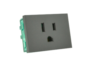 AMERICA 15A-125V NEMA 5-15R TYPE A, B, MODULAR OUTLET, 37mmX50mm SIZE, 2 POLE-3 WIRE GROUNDING (2P+E), WALL BOX, PANEL, DIN RAIL MOUNT. DARK GRAY. Terminal screws torque = 0.5Nm.
 
<br><font color="yellow">Notes: </font> 

<br><font color="yellow">*</font> Outlet mounts on American 2x4 wall boxes. Requires frame # 84202-F & wall plate # 84702 (White).  Options: Dark Gray, Chrome.

<br><font color="yellow">*</font> Weatherproof Cover # 84202-WP, IP 55 rated, Mounts on American 2X4 Wall box or Panel Mount.   
  
<br><font color="yellow">*</font> Outlet mounts on American 4x4 wall boxes. Requires frame # 84203-F & wall plate # 84705 (White).  Options: Dark Gray, Chrome. 
 
<br><font color="yellow">*</font> Outlet Panel Mounts. Requires frame # 84455 (White) Option: Dark Gray. DIN Rail mount. Requires frame # 84449. White. 

<br><font color="yellow">*</font> Surface mount wall boxes, View # 84443 series. Surface mount weatherproof box , IP 55 rated # 84446. White.

 <br><font color="yellow">*</font> Scroll down in related products to view America, South America, Argentina, Brazil, Chile, Peru plugs, outlets, GFCI/RCD sockets, power cords, power strips, plug adapters for all South America countries.

 
 