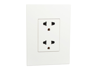 THAILAND, ASIA, SOUTH AMERICA, AMERICA, EUROPEAN 16 AMPERE-250 VOLT, 15 AMPERE-127 VOLT, MULTI-CONFIGURATION DUPLEX POWER OUTLET, TYPE A (2P), TYPE B (2P+E), TYPE C (2P), TYPE O, THAILAND TIS 2532-2555 (2P+E), SHUTTERED CONTACTS, 2 POLE-3 WIRE GROUNDING (2P+E). WHITE.


<br><font color="yellow">Notes: </font> 
<br><font color="yellow">*</font> Outlet accepts Thailand TIS 166-2549 Type O Plugs, American NEMA 1-15P, 515-P, 615-P, 5-20P, 6-20P Type A, Type B Plugs, Type C Plugs with 4.0mm Pins, European CEE 7 Plugs with 4.8mm pins or 4.0mm Pins. <font color="yellow">*</font> View:  <a href="https://internationalconfig.com/icc6.asp?item=85113" style="text-decoration: none">Thailand Plugs, Power Cords </a>.


 
<br><font color="yellow">*</font> Mounts on American 2x4 wall boxes & International wall boxes with 39/32" (83mm / 84mm) mounting centers.

<br><font color="yellow">*</font> Additional outlets, switches, modular GFCI/RCD and circuit breakers listed below. Scroll down to view.


 
 