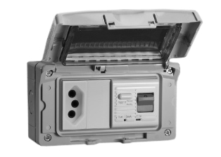 SOUTH AFRICA 16A-250V GFCI (RCBO/RCD) 50/60HZ, 10mA TRIP, SANS 164-2 (SA1-16R) <font color="yellow"> TYPE N </font> OUTLET, SHUTTERED CONTACTS, IP55 RATED WEATHERPROOF  ENCLOSURE, HORIZONTAL SURFACE MOUNT, 2 POLE-3 WIRE GROUNDING (2P+E). GRAY.

<br><font color="yellow">Notes: </font> 
<br><font color="yellow">*</font> Effective January 2018, all new South Africa electrical installations shall include a minimum of one outlet complying with South Africa standard SANS 164-2. Outlet accepts South Africa SANS 164-2 type N (3 pin), SANS 164-5 (2 pin) plugs and type C (2 pin) "Europlugs".
<br><font color="yellow">*</font> Temp. range = -5�C to +40�C.
<br><font color="yellow">*</font> Terminal torque = 0.08Nm.
<br><font color="yellow">*</font> Plugs, power cords, GFCI sockets, power strips, adapters, WP enclosures listed below in related products. Scroll down to view.


