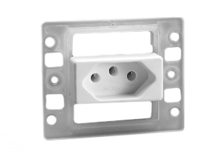 BRAZIL 20 AMPERE-250 VOLT NBR 14136 TYPE N (BR3-20R) PANEL MOUNT POWER OUTLET, 2 POLE-3 WIRE GROUNDING (2P+E). WHITE. 

<br><font color="yellow">Notes: </font> 
<br><font color="yellow">*</font> Accepts Brazil 10 Ampere, 20 Ampere type N NBR 14136 & South Africa 16 Ampere type N SANS 164-2 plugs / power cords. 
<br><font color="yellow">*</font> Terminals screw torques = 0.6Nm.