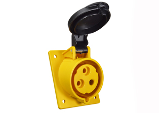 IEC 60309 (4h) PIN & SLEEVE PANEL MOUNT ANGLED RECEPTACLE OUTLET, 30 AMPERE-120 VOLT, SPLASHPROOF (IP44), 2 POLE-3 WIRE GROUNDING (2P+E), CEE 17, IEC 309, NYLON (POLYAMIDE BODY), OPERATING TEMP. = -25�C TO +80�C. 60mmX73mm C TO C MOUNTING. YELLOW.

<br><font color="yellow">Notes: </font> 
<br><font color="yellow">*</font> 888-1228-NS has internal wiring polarity orientation designed for use in North America and therefore is C(UL)US approved. If point of use for this product is outside North America use our 999 series pin and sleeve devices which meet approvals and polarity requirements for European countries. <a href="http://internationalconfig.com/icc6.asp?item=999-1228-NS" style="text-decoration: none">999 Series Link</a>
<br><font color="yellow">*</font> Scroll down to view additional yellow IEC 60309 (4h) devices listed below in the related products or download the IEC 60309 Pin & Sleeve Brochure to view the entire range of pin and sleeve devices.
