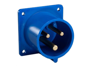IEC 60309 (6h) 30 AMPERE-250 VOLT C(UL)US, 32 AMPERE-220 VOLT OVE, SPLASHPROOF (IP44) PANEL MOUNT POWER INLET, UNIVERSAL APPROVALS, 2 POLE-3 WIRE GROUNDING (2P+E), NYLON (POLYAMIDE BODY), OPERATING TEMP. = -25C TO +80C, 56mmX56mm C TO C MOUNTING, BLUE. APROVALS: C(UL)US, OVE. CERTIFICATIONS: REACH, RoHS, CE.  
