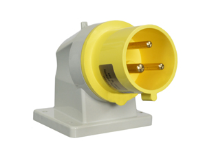 IEC 60309 (4h) PIN & SLEEVE ANGLED FLANGED POWER INLET, 30 AMPERE-120 VOLT, SPLASHPROOF (IP44), 2 POLE-3 WIRE GROUNDING (2P+E), CEE 17, IEC 309, NYLON (POLYAMIDE BODY), OPERATING TEMP. = -25°C TO +80°C. 78mmX45mm C TO C MOUNTING. YELLOW. 

<br><font color="yellow">Notes: </font> 
<br><font color="yellow">*</font> 888-631316 has internal wiring polarity orientation designed for use in North America and therefore is UL approved. If point of use for this product is outside North America use our 999 series pin and sleeve devices which meet approvals and polarity requirements for European countries. <a href="https://internationalconfig.com/icc6.asp?item=999-2758-NS" style="text-decoration: none">999 Series Link</a>
<br><font color="yellow">*</font> Scroll down to view additional yellow IEC 60309 (4h) devices listed below in the related products or download the IEC 60309 Pin & Sleeve Brochure to view the entire range of pin and sleeve devices.
