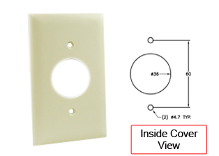 AMERICAN SINGLE OUTLET WALL PLATE, NYLON, UL514A. IVORY.