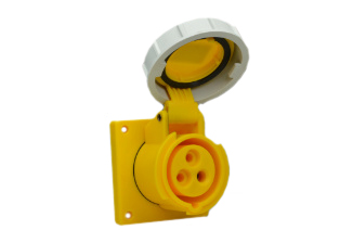 IEC 60309 (4h) PIN & SLEEVE PANEL MOUNT RECEPTACLE OUTLET, 32 AMPERE 110-130 VOLT, 50/60 HZ, WATERTIGHT (IP67), 2 POLE-3 WIRE GROUNDING (2P+E), CEE 17, IEC 309, NYLON (POLYAMIDE BODY), OPERATING TEMP. = -25°C TO +80°C. 60mmX60mm C TO C MOUNTING. YELLOW. OVE APPROVED.

<br><font color="yellow">Notes: </font> 
<br><font color="yellow">*</font> 999-13023-NS has internal wiring polarity orientation designed for use in countries outside of North America and therefore is only European approved. If point of use for this product is within North America use our 888 series pin and sleeve devices which meet approvals and polarity requirements for North America. <a href="http://internationalconfig.com/icc6.asp?item=888-13023-NS" style="text-decoration: none">888 Series Link</a>
<br><font color="yellow">*</font> Scroll down to view additional yellow IEC 60309 (4h) devices listed below in the related products or <BR>download the IEC 60309 Pin & Sleeve Brochure to view the entire range of pin and sleeve devices.