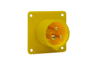IEC 60309 (4h) PIN & SLEEVE PANEL MOUNT FLANGED INLET, 32 AMPERE 110-130 VOLT, 50/60 HZ, SPLASHPROOF (IP44), 2 POLE-3 WIRE GROUNDING (2P+E), CEE 17, IEC 309, NYLON (POLYAMIDE BODY), OPERATING TEMP. = -25°C TO +80°C. 56mmX56mm C TO C MOUNTING. YELLOW. OVE APPROVED.

<br><font color="yellow">Notes: </font> 
<br><font color="yellow">*</font> 999-6234-NS has internal wiring polarity orientation designed for use in countries outside of North America and therefore is only European approved. If point of use for this product is within North America use our 888 series pin and sleeve devices which meet approvals and polarity requirements for North America. <a href="https://internationalconfig.com/icc6.asp?item=888-6234-NS" style="text-decoration: none">888 Series Link</a>
<br><font color="yellow">*</font> Scroll down to view additional yellow IEC 60309 (4h) devices listed below in the related products or <BR>download the IEC 60309 Pin & Sleeve Brochure to view the entire range of pin and sleeve devices.
