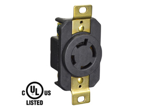 20 AMPERE-480 VOLT, 3 PHASE (X,Y,Z,+G) NEMA L16-20R LOCKING RECEPTACLE, 3 POLE-4 WIRE GROUNDING (3P+E), IMPACT RESISTANT. BLACK.

<br><font color="yellow">Notes: </font> 
<br><font color="yellow">*</font> Accepts 14/3, 12/3, 10/3 AWG conductors.
<br><font color="yellow">*</font> Temp. range = -40�C to +75�C.
<br><font color="yellow">*</font> Power cords, plugs, connectors, outlets, inlets, receptacles, adapters are listed below in related products. Scroll down to view.
