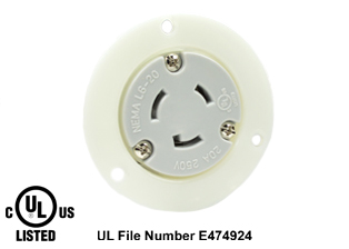 20 AMPERE-250 VOLT NEMA L6-20R FLANGED PANEL MOUNT POWER OUTLET, IMPACT RESISTANT NYLON BODY, 2 POLE-3 WIRE GROUNDING (2P+E), SPECIFICATION GRADE. WHITE. 

<br><font color="yellow">Notes: </font> 
<br><font color="yellow">*</font> For weatherproof / dust proof applications use #5203-WSC cover or #79485 cover.
 <br><font color="yellow">**</font> NEMA Flanged Panel Mount Outlets with same mounting pattern listed below.
<BR>**NEMA L5-20R Locking Outlet #L520-FO (20A-125V). Accepts NEMA L5-20P Locking plugs.
<BR>**NEMA L5-30R Locking Outlet #L530-FO (30A-125V). Accepts NEMA L5-30P Locking plugs.
<BR>**NEMA L6-20R Locking Outlet #L620-FO (20A-250V). Accepts NEMA L6-20P Locking plugs.
<BR>**NEMA L6-30R Locking Outlet #L630-FO (30A-250V). Accepts NEMA L6-30P Locking plugs.
 <br><font color="yellow">*</font> Terminals accept 14AWG-8AWG. Max torque = 12 in. lbs. Temp. range = -40�C to +75�C.

<br><font color="yellow">View:</font> Optional panel mount design # <a href="https://internationalconfig.com/icc6.asp?item=L620-R" style="text-decoration: none">L620-R</a>.

<br><font color="yellow">View:</font> High Power NEMA Locking 20A, 30A Power Outlets. <a href="https://www.internationalconfig.com/catalog_pages/flanged_inlets_flanged_outlets_guide.pdf" style="text-decoration: none">NEMA Flanged Outlets 
 & Inlets Guide</a> 
<br><font color="yellow">*</font> Plugs, power cords, outlets, connectors, inlets are listed below in related products. Scroll down to view.