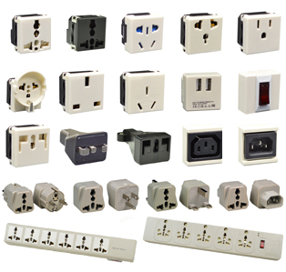 ASIA-PACIFIC REGION INTERNATIONAL TYPE A, B, C, E ,F, L, J, O PLUGS, OUTLETS, GFCI / RCD SOCKETS, PDU POWER STRIPS, POWER CORDS, PLUG ADAPTERS.
UNIVERSAL MULTI-CONFIGURATION OUTLETS, SOCKETS, PLUG ADAPTERS ACCEPT INTERNATIONAL AND AMERICAN PLUGS, POWER CORDS.<BR><BR>
WIRING ACCESSORIES FOR ASIA-PACIFIC REGION, THAILAND, INDONESIA, PAKISTAN, PHILIPPINES, BANGLADESH, VIETNAM, MALAYSIA, CAMBODIA, CHINA, INDIA, SINGAPORE AND OTHER PACIFIC REGION COUNTRIES.

<br><font color="yellow">Notes: </font> 
<br><font color="yellow">*</font> Modular devices mount on American 2x4, 4x4 wall boxes or panel mount.
<br><font color="yellow">*</font> Wall plates / mounting frames, GFCI / RCD outlets, PDU power strips, wall boxes, plug adapters are listed below in related products. Scroll down to view.
