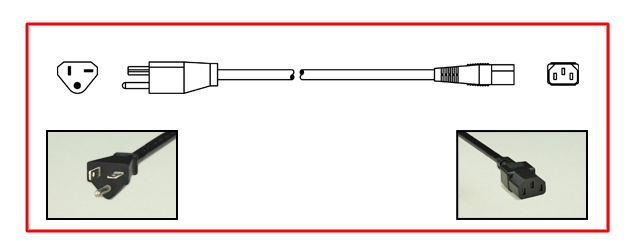 North America NEMA 5-20 plug to straight C-13 connector - North America Power Cord