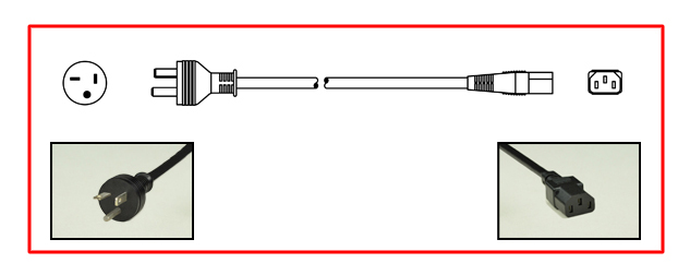 United States NEMA 6-20 plug to straight C-13 connector - United States Power Cord