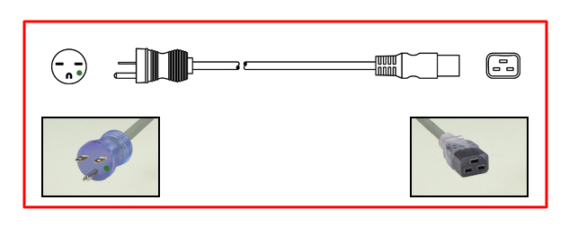 North America Hospital Grade NEMA 6-15 plug to straight C-19 connector - North America Hospital Grade Power Cord