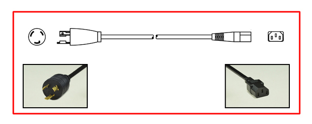 United States NEMA L5-20 Locking plug to straight C-13 connector - United States Power Cord