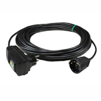 36075-RCD GFCI Schuko Extension Cord 30Ma Trip Level 16A-230V 75 Feet Long