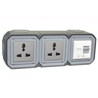 4731-10HG3-BLK Universal 10A GFCI 30Ma Trip Surface Mount IP55