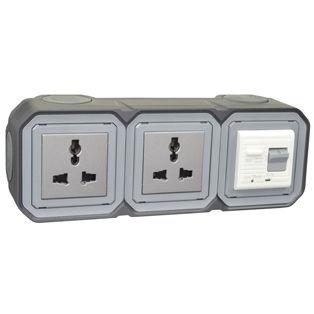 4731-30HG3-BLK Universal 10A GFCI 10Ma Trip Surface Mount IP55