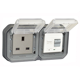 5023-10HP-BLK United Kingdom GFCI 10Ma Trip Panel or Flush Mount IP55