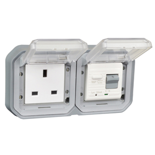 5023-10HP-GRY United Kingdom GFCI 10Ma Trip Panel or Flush Mount IP55