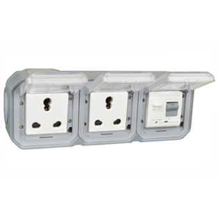 63225-10D-GRY South Africa/India GFCI 10Ma Trip Surface Mount IP55
