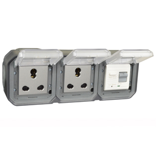 63225-30D-BLK South Africa/India GFCI 10Ma Trip Surface Mount IP55