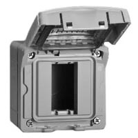 680611X45 Weatherproof Cover. Gray. IP55 Surface Mount with Box. Accepts 22.5mmx45mm Devices.
