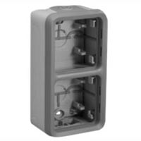 69661X45 Two Gang Vertical Surface Mount Box IP55 Entry Glands. Accepts Frames 69582X45, 69580X45