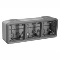 69680X45 Triple Gang Surface Mount Box IP55 Entry Glands. Accepts Frames 69582X45, 69580X45