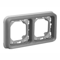 69383X45 Two Gang Horizontal Panel Mount Frame IP55. Accepts Frames 69582X45, 69580X45