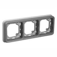 69687X45 Triple Gang Horizontal Panel Mount Frame IP55. Accepts Frames 69582X45, 69580X45