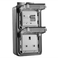 72325-10VH United Kingdom GFCI 10Ma Trip Vertical Hub Surface Mount IP55