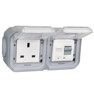 72325-GRY United Kingdom GFCI 10Ma Trip Surface Mount IP55