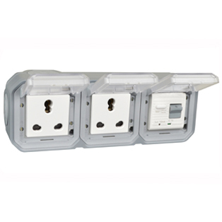 73225-10D-GRY South Africa/India GFCI 10Ma Trip Surface Mount IP55