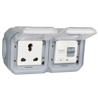 73225-GRY South Africa/India GFCI 10Ma Trip Surface Mount IP55