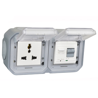 74325-10HG-GRY Universal 10A GFCI 30Ma Trip Surface Mount IP55